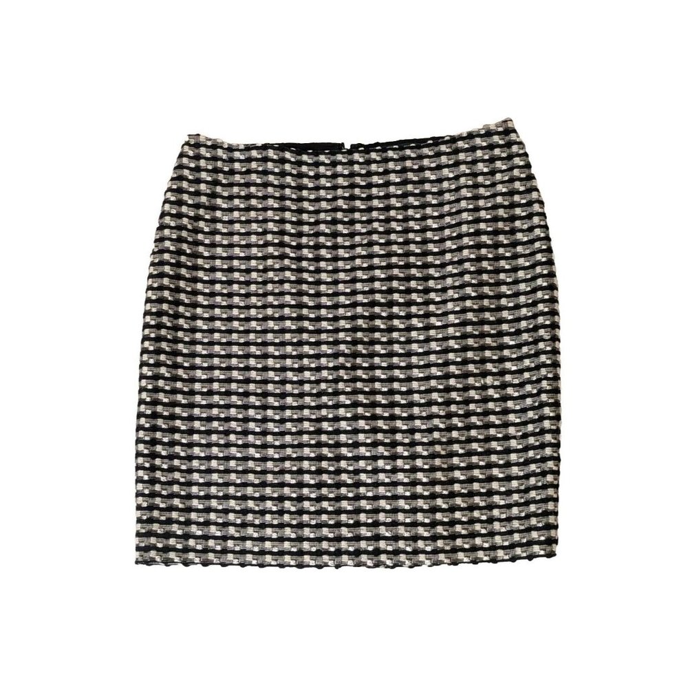 Ellen Tracy Skirt Mini Pencil Black And White Sz 8 Petite
